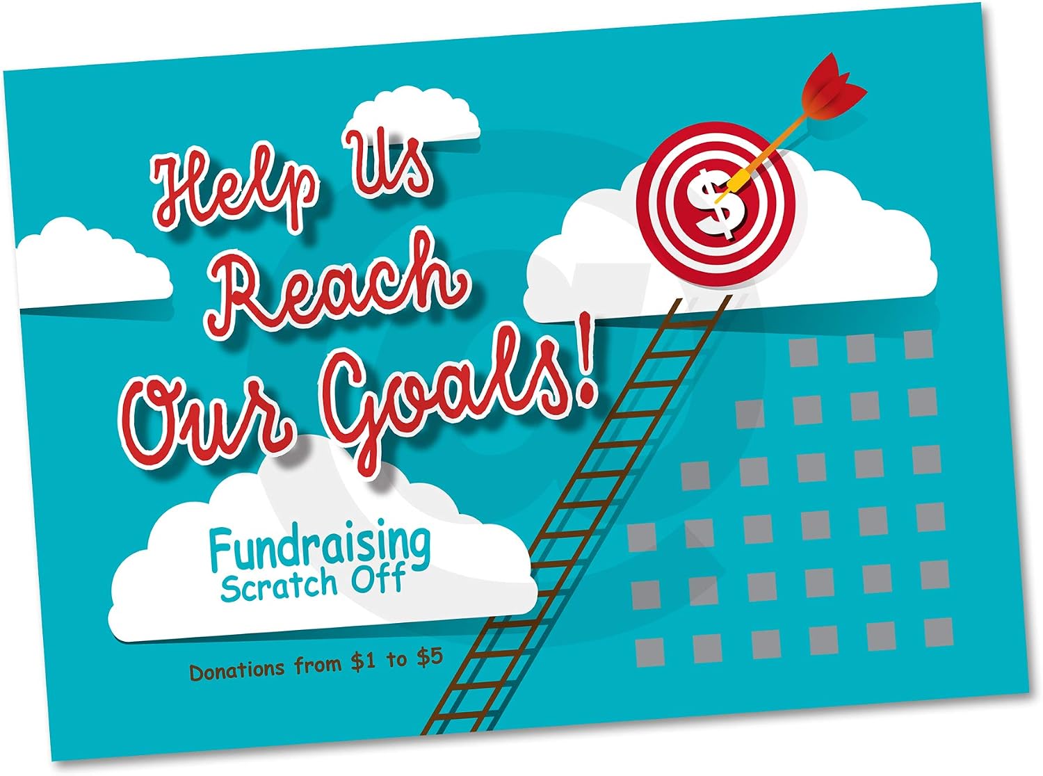 Help Us Reach Our Goals Fundraising Scratch Off Cards (20 Cards)- Raise $2,000. You Keep All The Profit!…