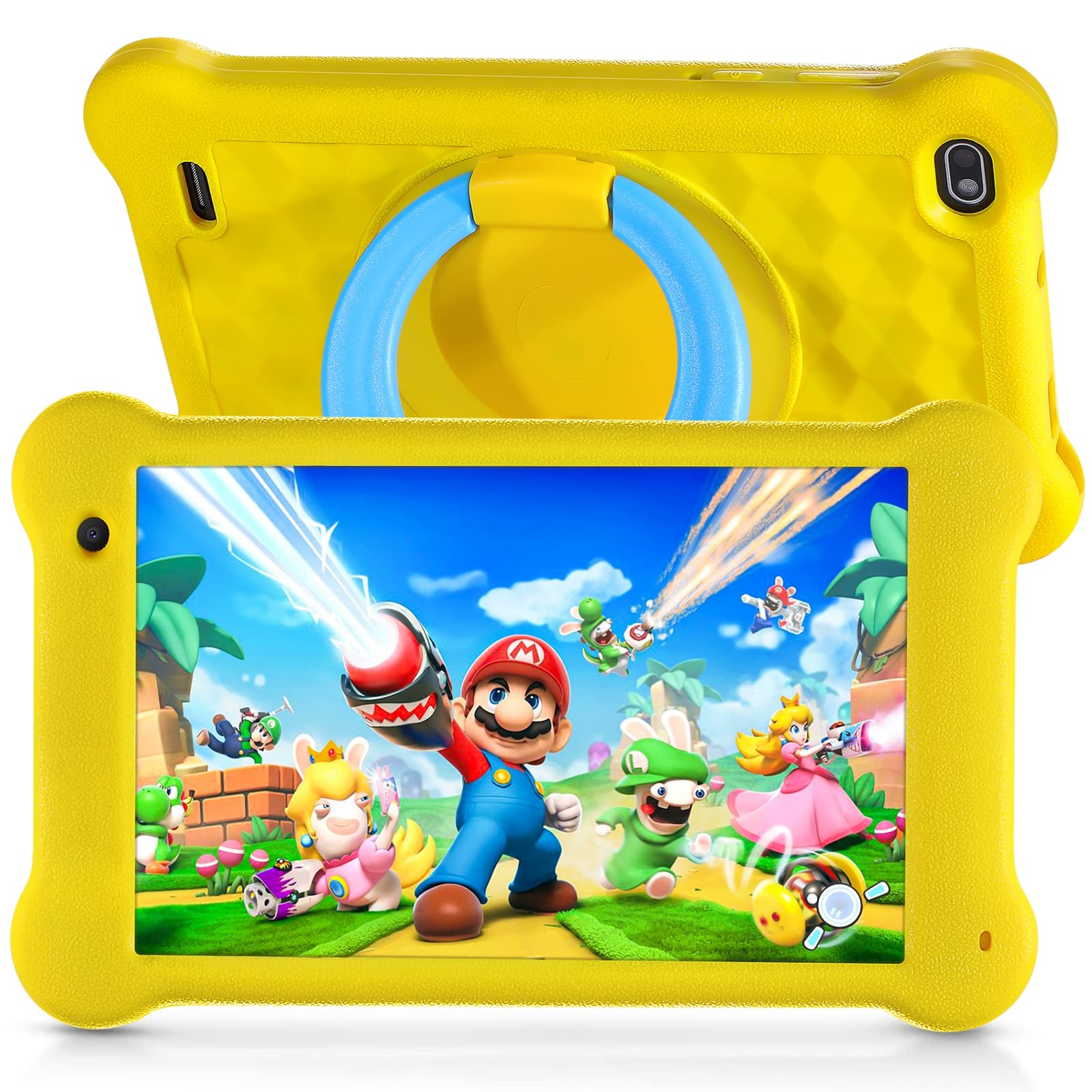Wainyok Tablet Bambini, 2GB RAM + 32GB ROM, Quad Core, Controllo Parentale, Protezione Per Gli Occhi da 7 Pollici Display IPS Tablet Android 11 Con Custodia a Prova di Bambini