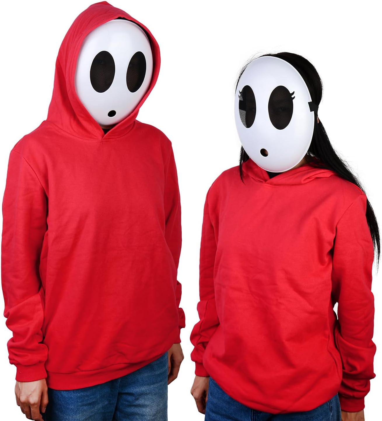 Monisorly White Shy Guy Mask Girl Halloween Mask Full Face Mask Costume Cosplay Prop Accessories
