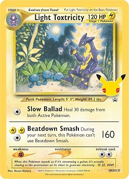 Light Toxtricity SWSH137 Pokemon Celebrations 25th Anniversary Promo Series + 1x TitanCards  Toploader