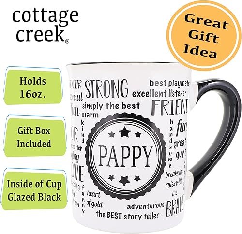 Miniatura 3 de Pappy Papa Pappy - Taza de café de cerámica, 16 onzas, regalo único para hombres, abuelo, papá, Navidad, decoración del hogar