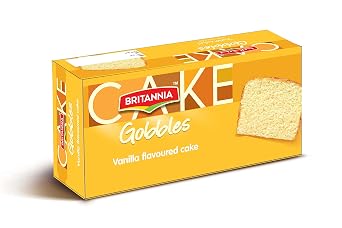 BRITANNIA Gobbles Vanilla Cake 8.82oz 250g - Delightfully Smooth, Soft and Delicious Cake - Breakfast & Tea Time Snacks Pack of 1