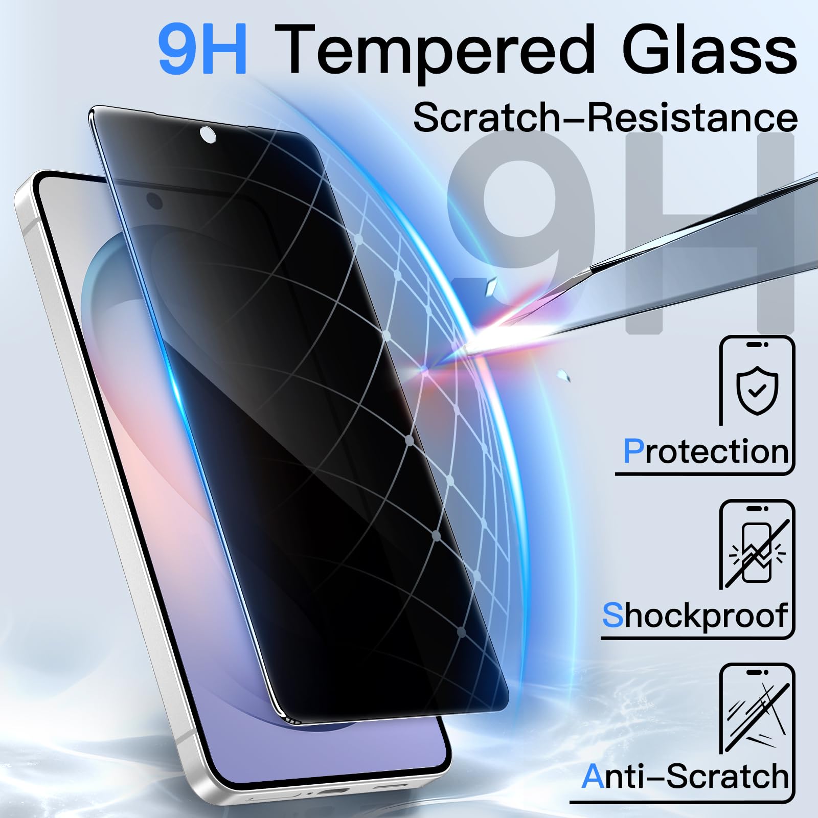 JETech pour Samsung Galaxy S26 Protection D'écran Anti-Espion avec Outil d'Installation Facile et Coque Magnétique en Cuir Groupe