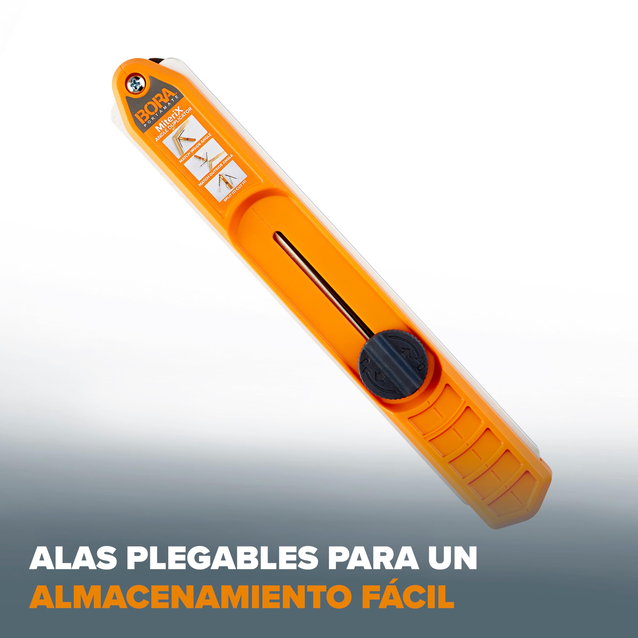 BORA MiteriX – Medidor de Ángulos para Cortes de Inglete Precisos, Herramienta de Duplicación de Ángulos Interior y Exterior, Aluminio, para Carpintería y Bricolaje