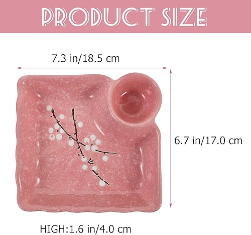 Miniatura 7 de Luxshiny Placa de cerámica para albóndigas, placa de cerámica para albóndigas, placa de vinagre con soporte para salsa para la cocina del hogar