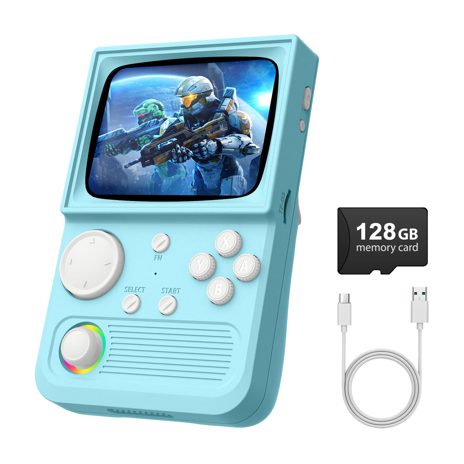 R36MAX Retro Handheld Game Console with Open Source Linux System, 64GB TF Card Built-in 18,000+ Classic Video Games, Portable Gaming Console with 4.0-inch IPS HD Screen & 4000mAh Battery (Black 64GB) — view 9