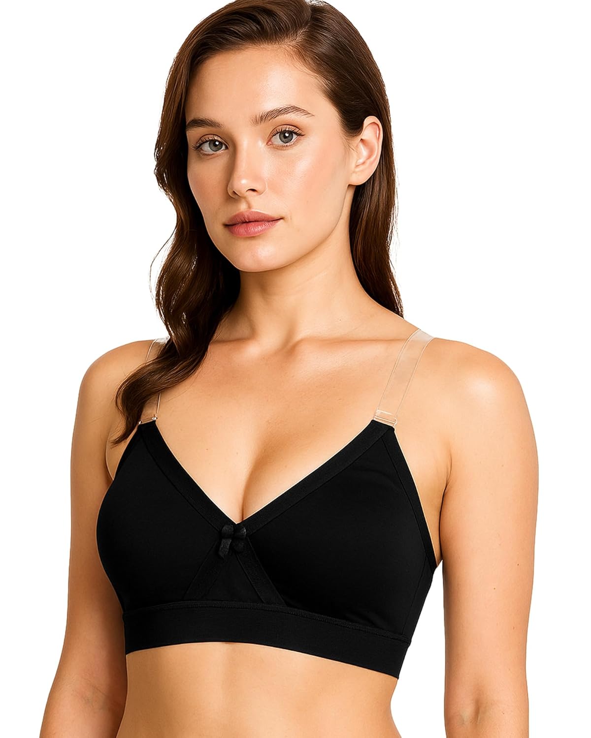 SONA Women’s Cotton Full Coverage Bra for Heavy Bust Non-Padded Wire Free Transparent Strap Bra Pack of 1 SONA Women’s Cotton Full Coverage Bra for Heavy Bust Non-Padded Wire Free Transparent Strap Bra Pack of 1