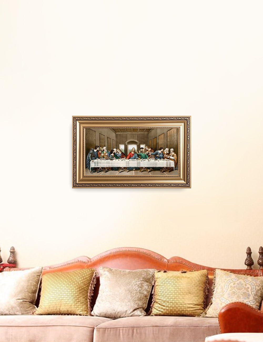 DECORARTS -The Last Supper, Leonardo da Vinci Classic Art Reproductions. Giclee Print& Museum Quality Framed Art for Wall Decor. 24x12, Framed size: 30x18