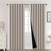 H.Versailtex Blackout Curtains,Thermal Insulated & Warm Protecting, Curtains Eyelet for Living Room, Bedroom,90 x 90 Inch,2 Panels,Beige Curtains