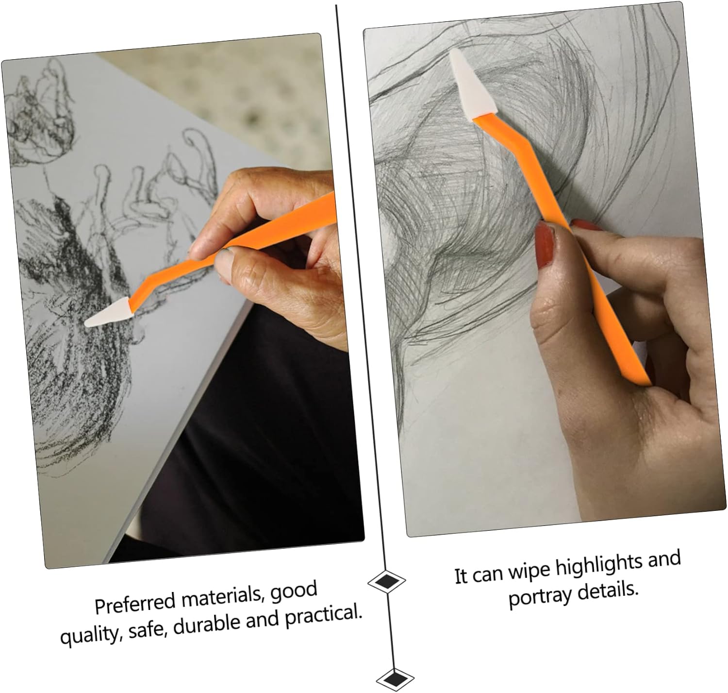 STOBOK 2sets Artist Essential Sketch Sponge Wiper Rubbing Tool for Graphite Drawing