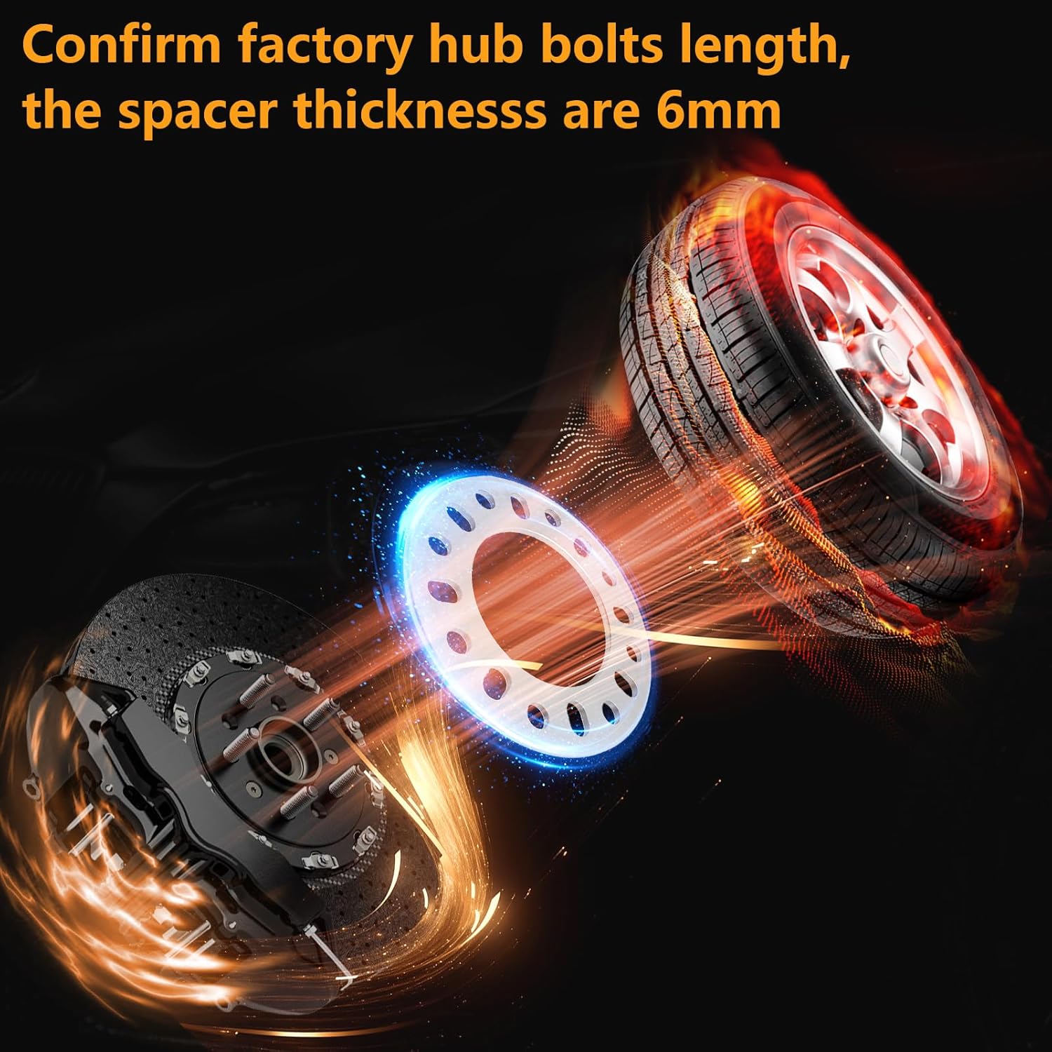 Four-Piece Wheel Spacer Set, 6mm 8x6.5 8x170 8x180 Wheel Spacers, Precision Positioning Reduces Vibration, Enhances Ride Comfort — Universal Fit