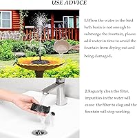 Vista 5 de Bomba de agua de fuente solar para baño de pájaros, nueva mini bomba de fuente solar mejorada de 1.5W con kit de panel solar independiente