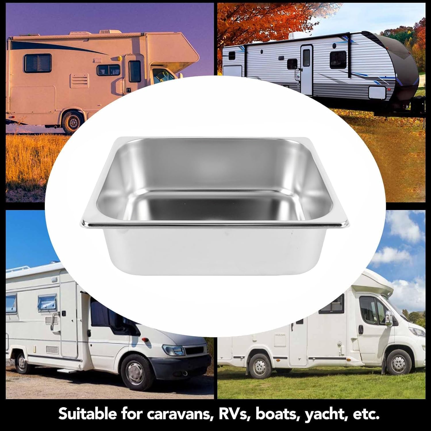 Stainless Steel Bar Sink, Small Kitchen Hand Wash Basin 12.6x10.24x3.94in - Efficient Drainage System, Durable 304 Steel, Ideal for RV Bathroom and Camping