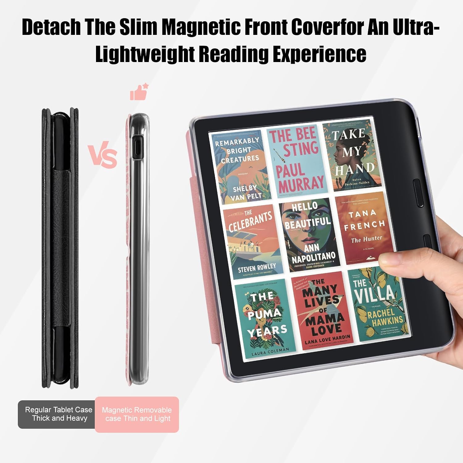 E NET-CASE Detachable Magnetic Case for 7" Kobo Libra 2 & Tolino Vision 6(2021) eReader, Ultra Clear Back Scratch-Proof Light丨Easy to Detach & Attach丨Auto Sleep/Wake