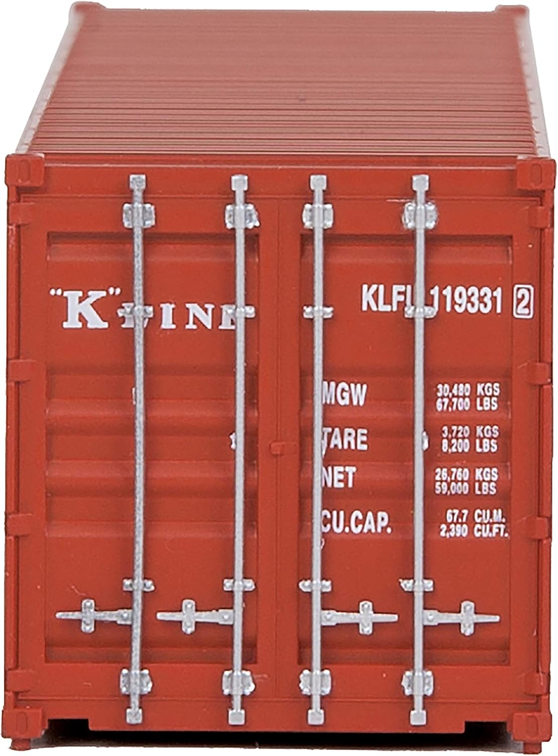 Walthers SceneMaster 40' Corrugated Container-K-Line (red, White) 949-8153 HO Scale Model Railroad - Freight Model