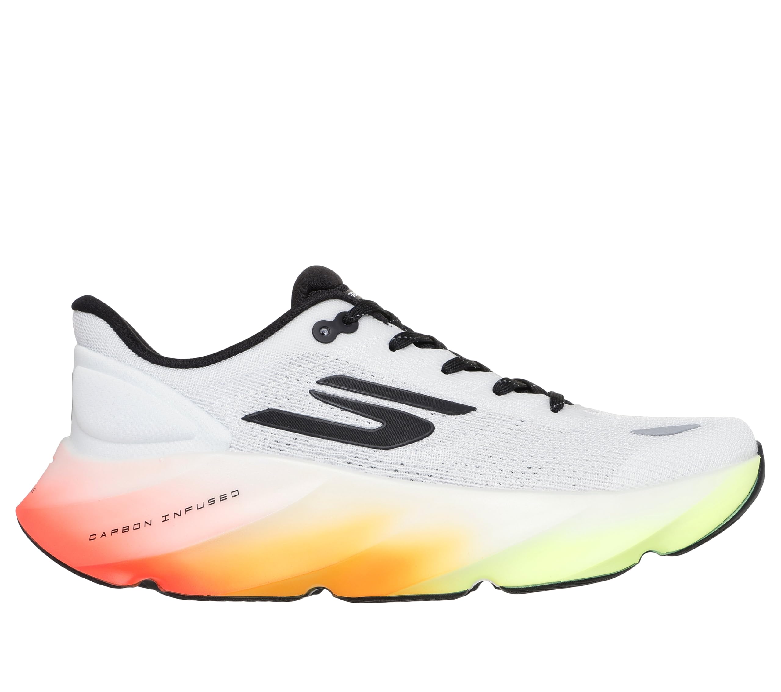Skechers Men's Aero Burst Running Shoe, White/Black/Multi, 7