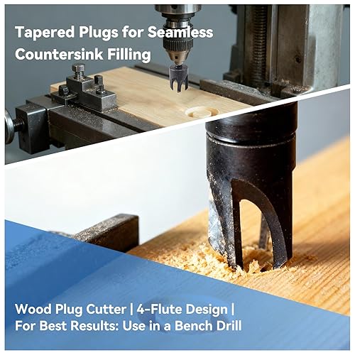 Miniatura 5 de Juego de 15 brocas avellanadas de acero cobalto M35, diseño anti-tambaleo, brocas cónicas de 82 con anillos de tope de profundidad y cortadores de