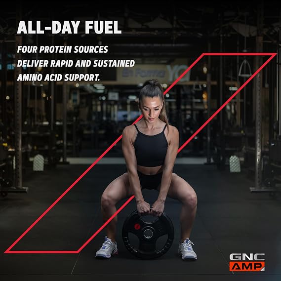 GNC AMP Sustained Protein Blend, Vanilla Milkshake, 30 Oz, 26 Servings