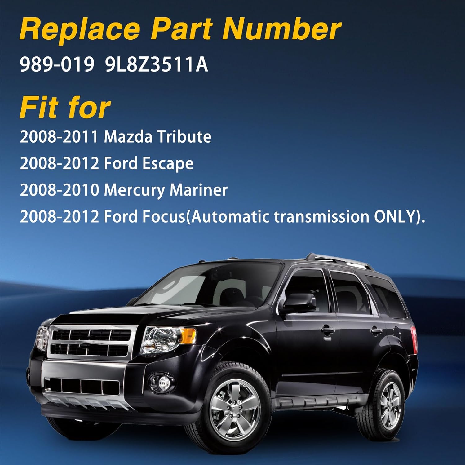 Ignition Lock Cylinder House with Reinforced Internal Cam Compatible with Mazda Tribute 2008-2011,Ford Escape 2008-2012, Focus 2008-2011(Automatic transmission ONLY)Replace#：9L8Z-3511-A 989-019
