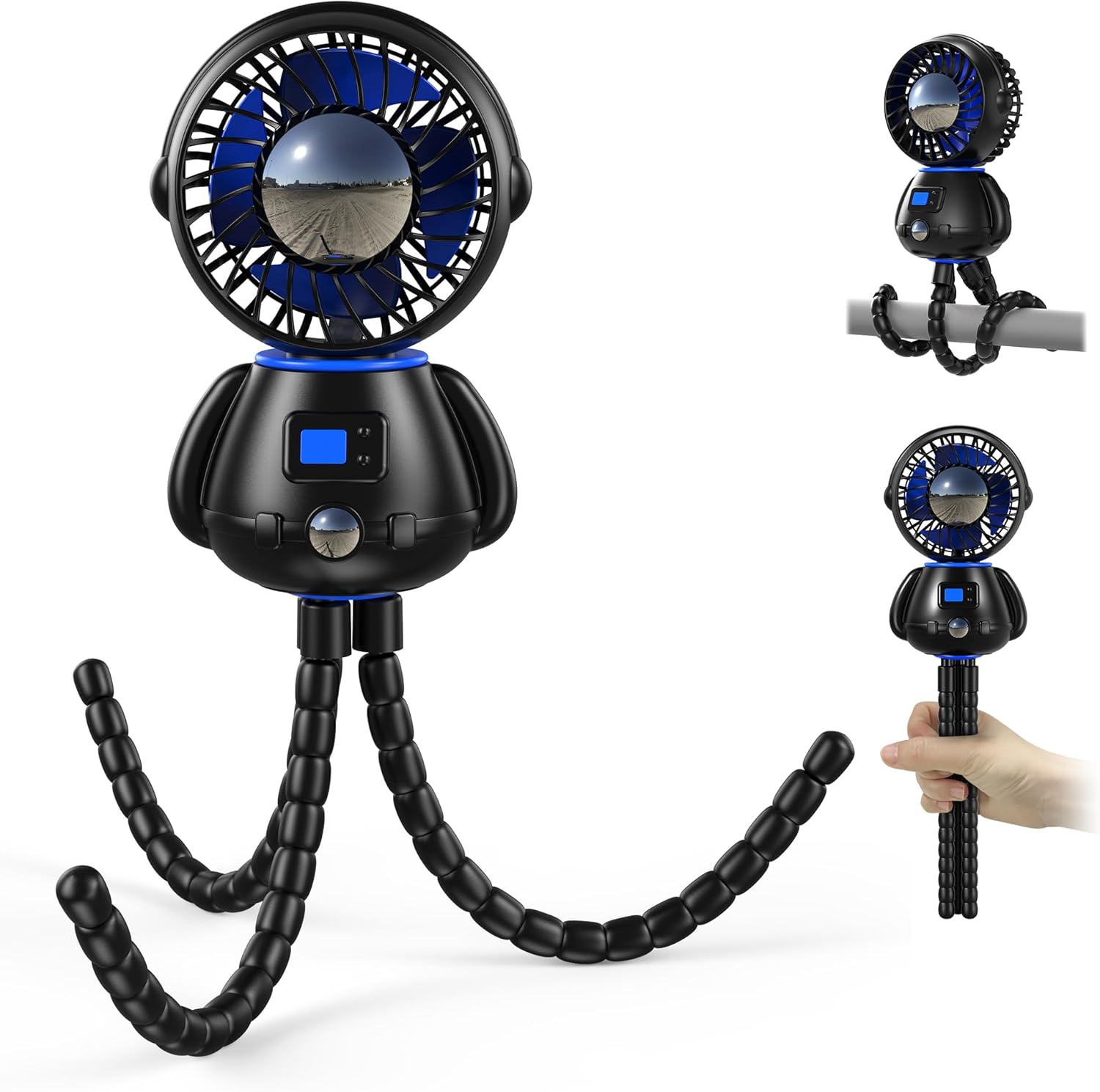 Koonie Astronaut Portable Stroller Fan, Baby-Safe Clip-on with Detachable Flexible Tripod, Rechargeable Battery-Operated, 3-Speeds, 270° Rotation – Ideal for Car Seats, Cribs, Treadmills, Travel Koonie Astronaut Portable Stroller Fan, Baby-Safe Clip-on with Detachable Flexible Tripod, Rechargeable Battery-Operated, 3-Speeds, 270° Rotation – Ideal for Car Seats, Cribs, Treadmills, Travel