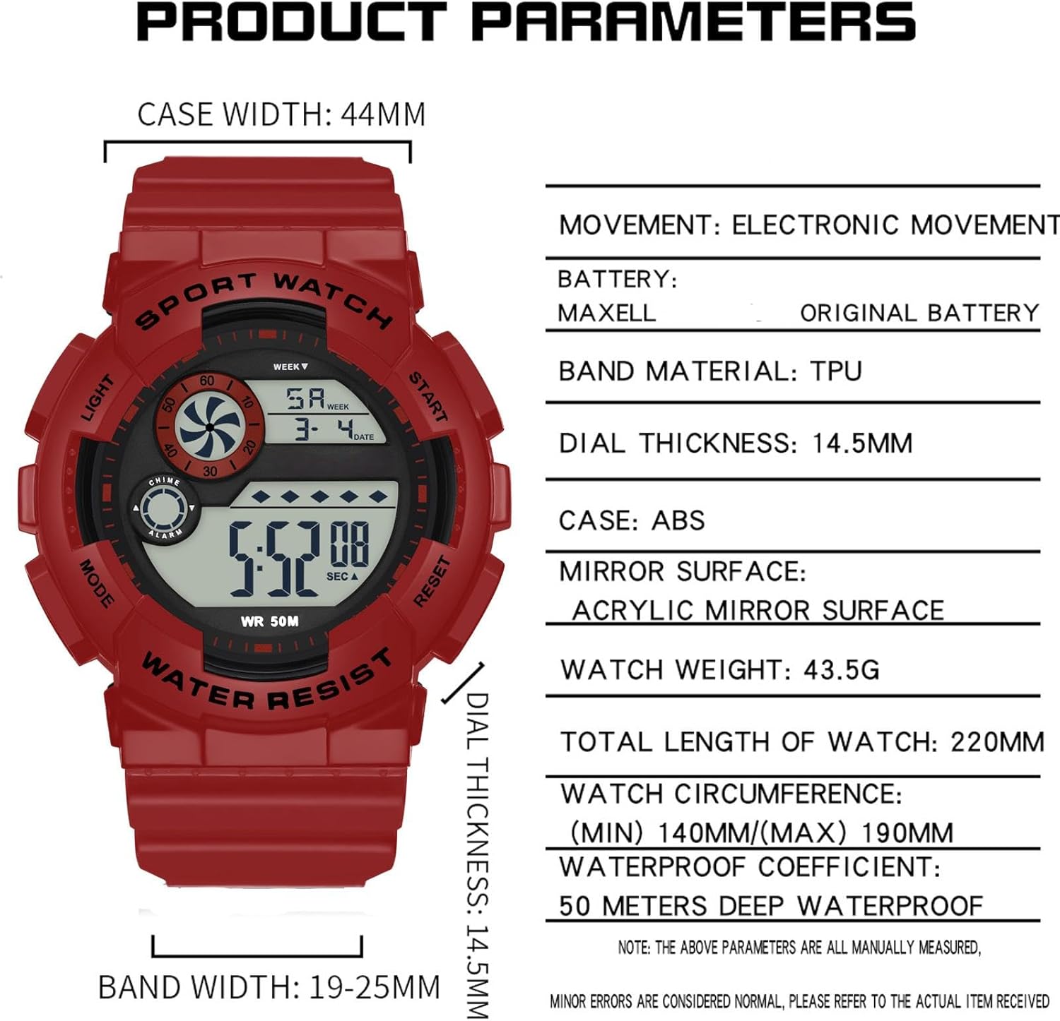 findtime Digital Watch Womens Sport Waterproof White Wrist Watches for Women with Alarm Stopwatch Hourly Chime LED Display 12H/24H Calendar - Image 7