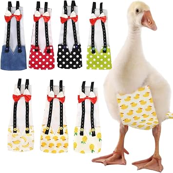 QBLEEV Pet Cole Duck Diapers for Baby Ducks, Chicken Diapers for Real Hens, Fashionable Duckling Nappy Poultry Cloth for Indoor Chick Goose Hen