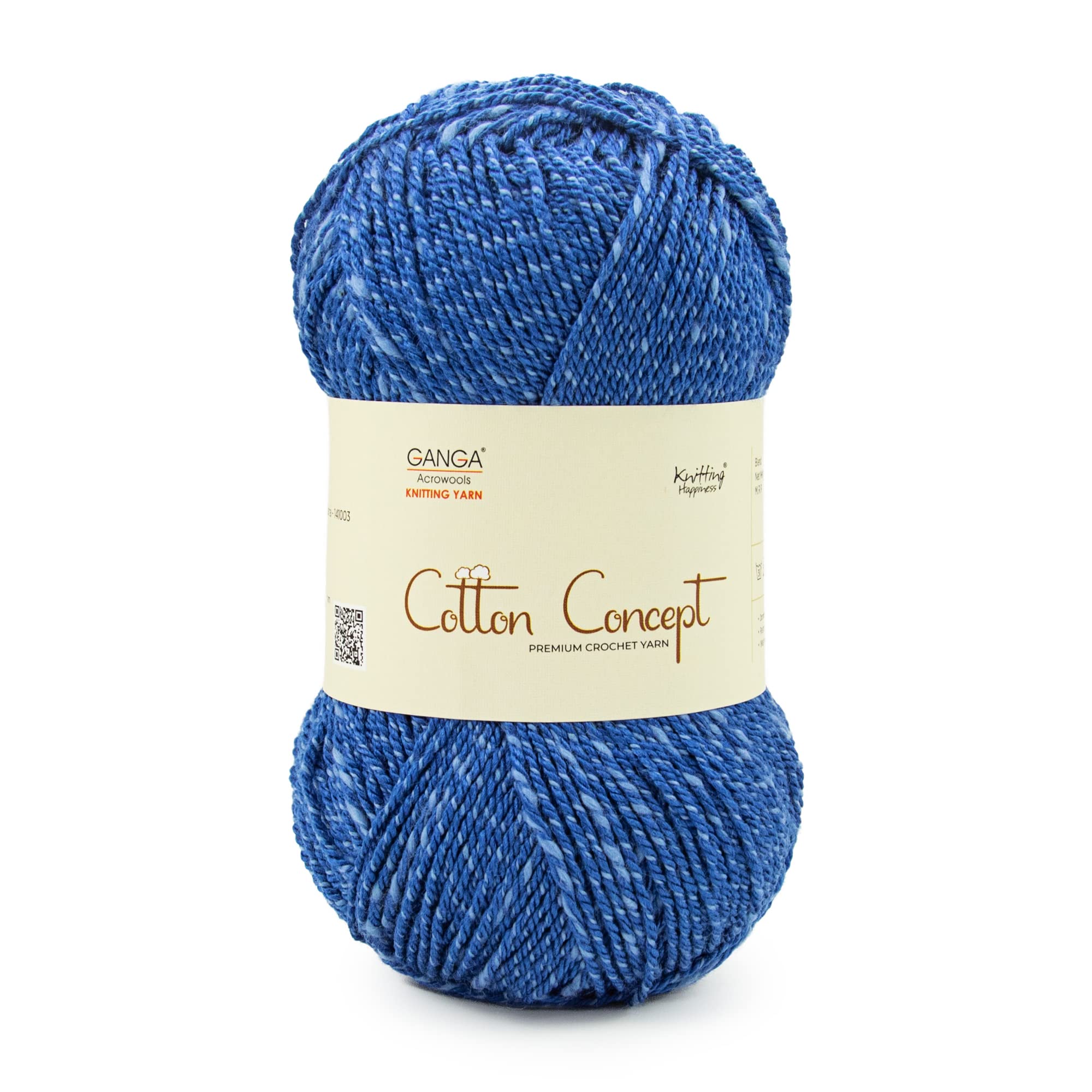 Cotton Concept Yarn. 75% Acrylic 25% Cotton Yarn. Oekotex Class 1 Certified. Pack of 2 Balls - 100gms Each