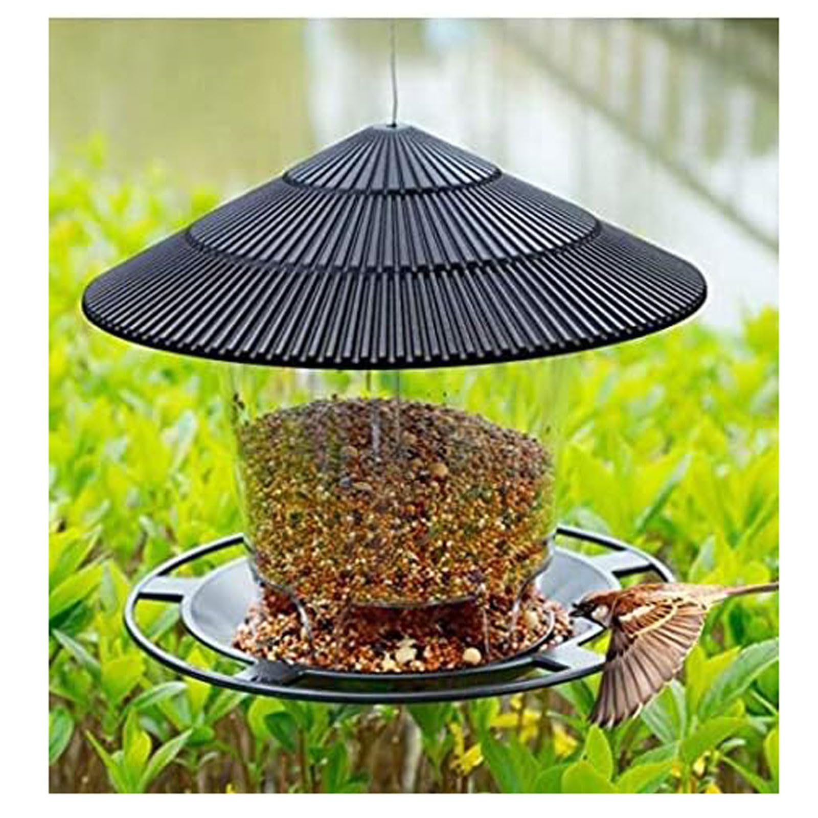 esmen Comederos Comedero para pájaros Colgante con Techo, comedero para pájaros de plástico, comedero para pájaros Salvajes, decoración de jardín, Patio Trasero, terraza