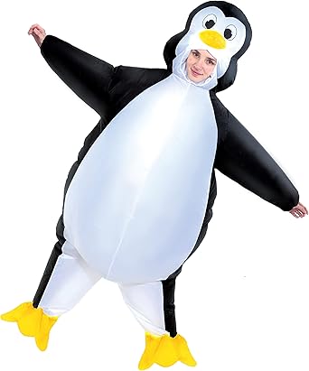 Spooktacular Creations Inflatable Penguin Costume Halloween, Penguin Blow up Suit for Themed Parties