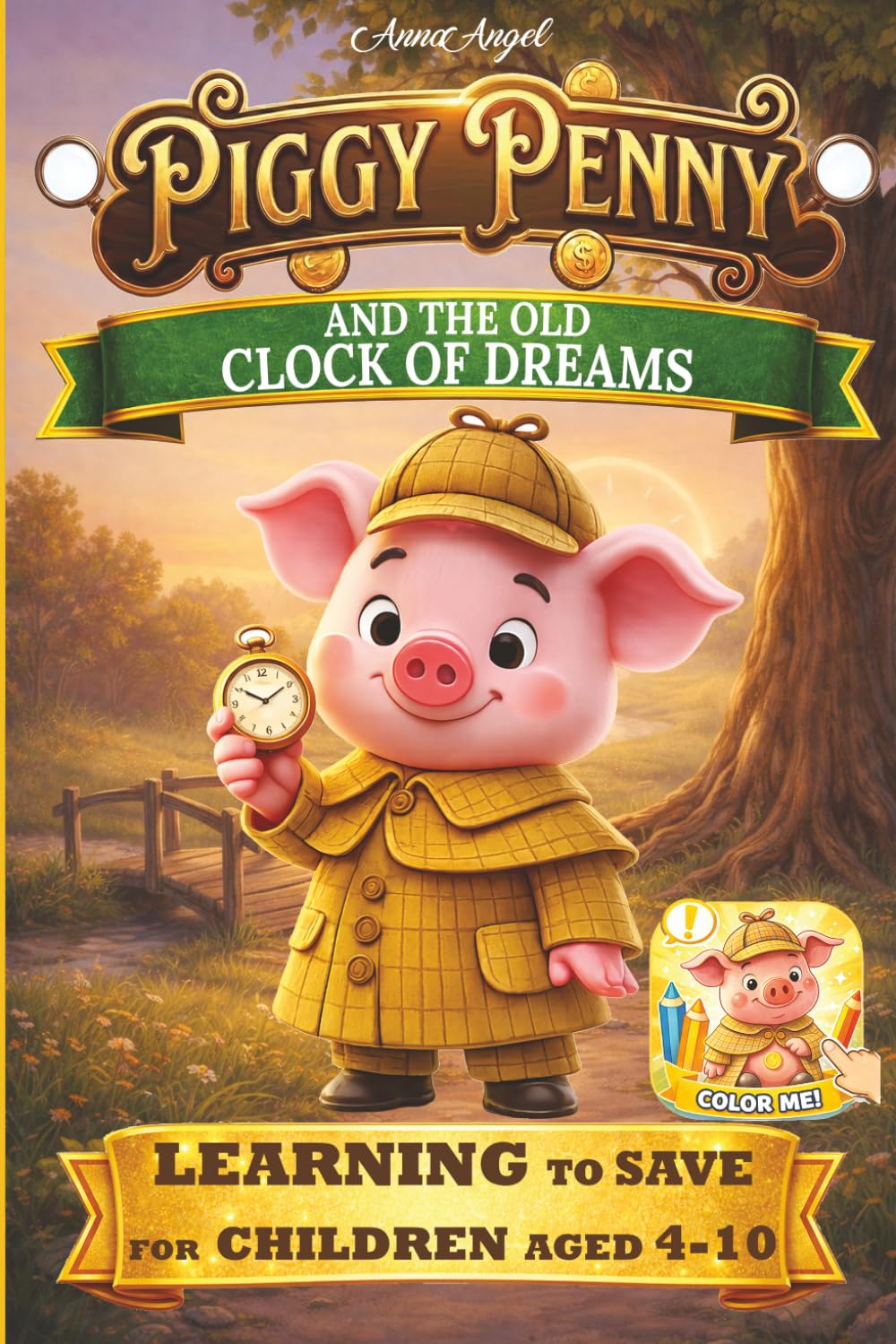 Piggy Penny Coloring Book: The Old Clock of Dreams: A Magical Coloring Adventure About Patience, Dreams and Wise Choices for Kids Ages 4–10