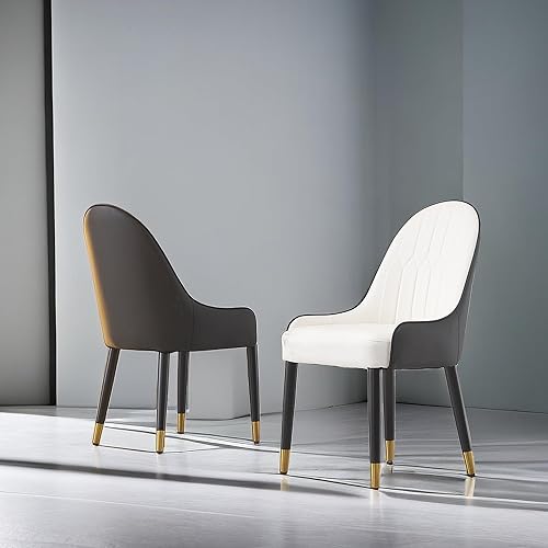 Juego de 2 sillas de comedor modernas, sillas de ocio laterales con cojĂn de poliuretano con respaldo medio, sillas de cocina tapizadas con patas de Juego de 2 sillas de comedor modernas, sillas de ocio laterales con cojĂn de poliuretano con respaldo medio, sillas de cocina tapizadas con patas de
