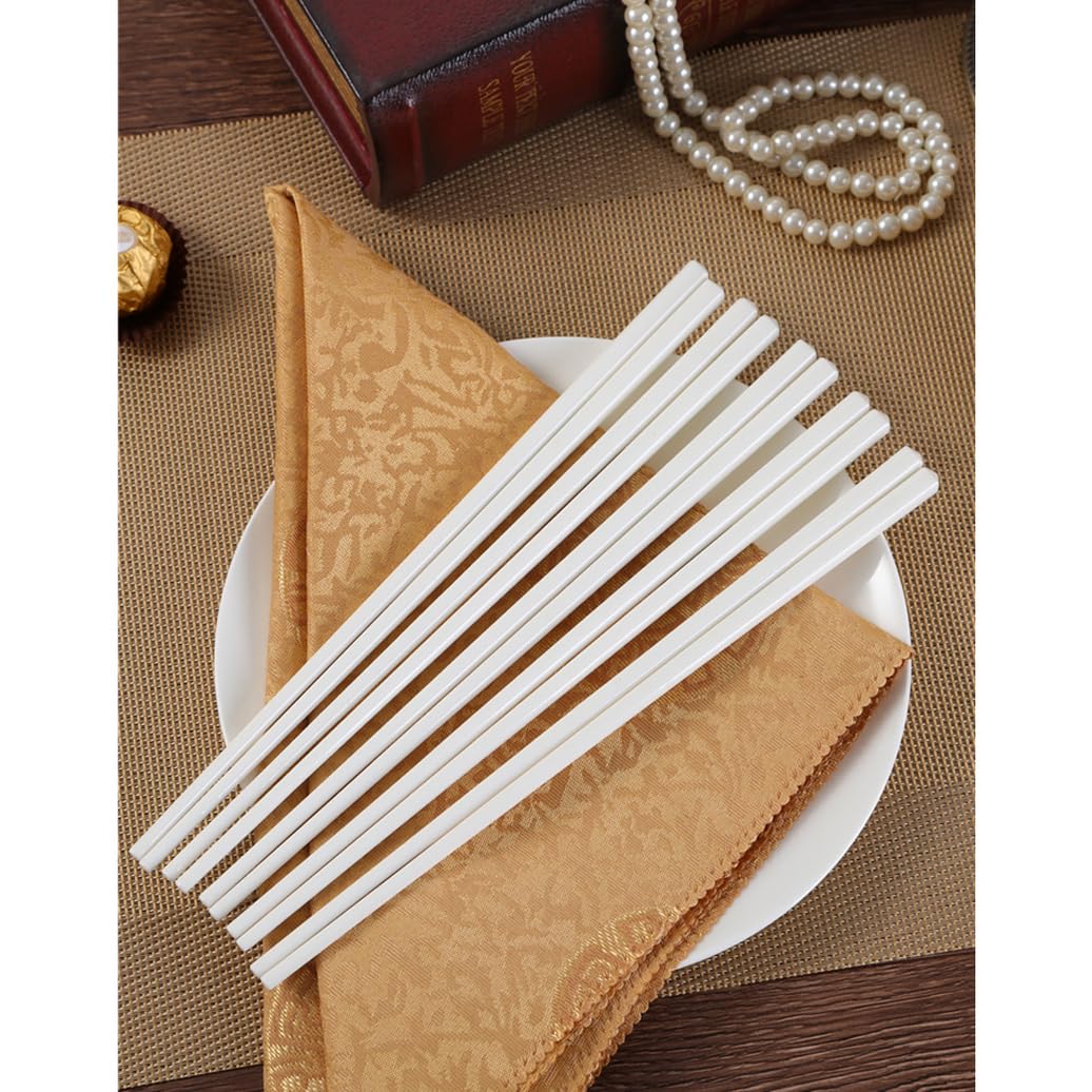 Bopsticks en Porcelaine Premium Ensemble avec boîte-Cadeau, Baguettes en Porcelaine d'os Chinois Blanches, Baguettes en céramique, Baguettes réutilisables 6Pairs