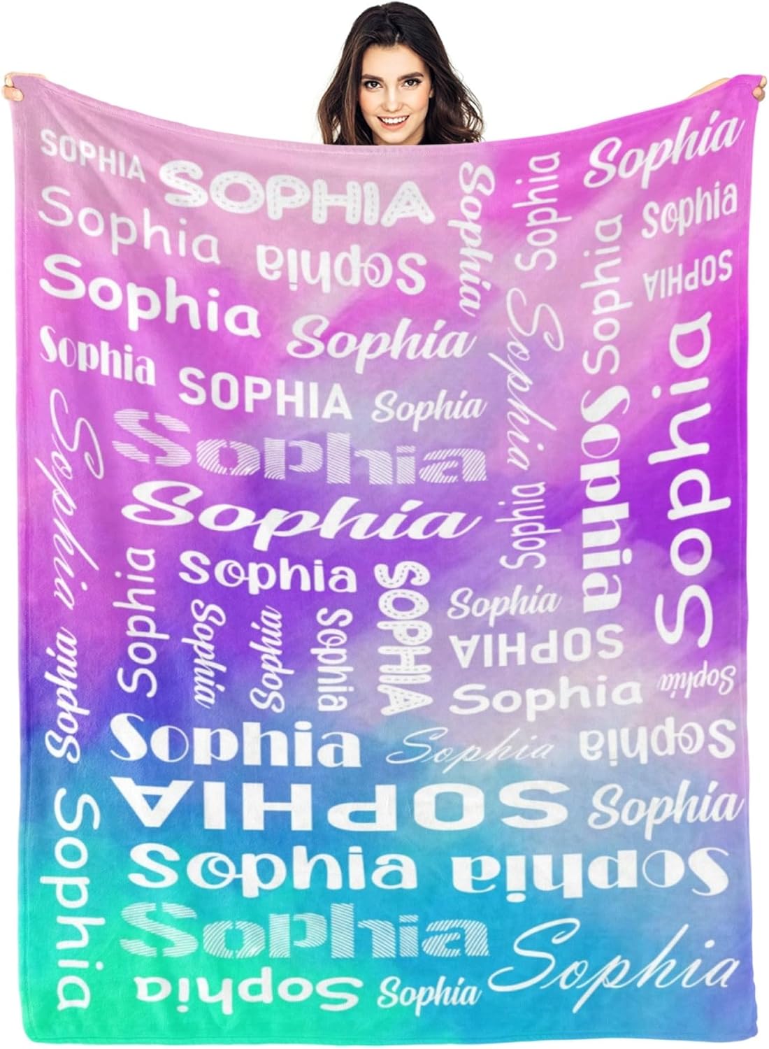 Personalized Kids & Adult Customized Flannel Blanket with Name