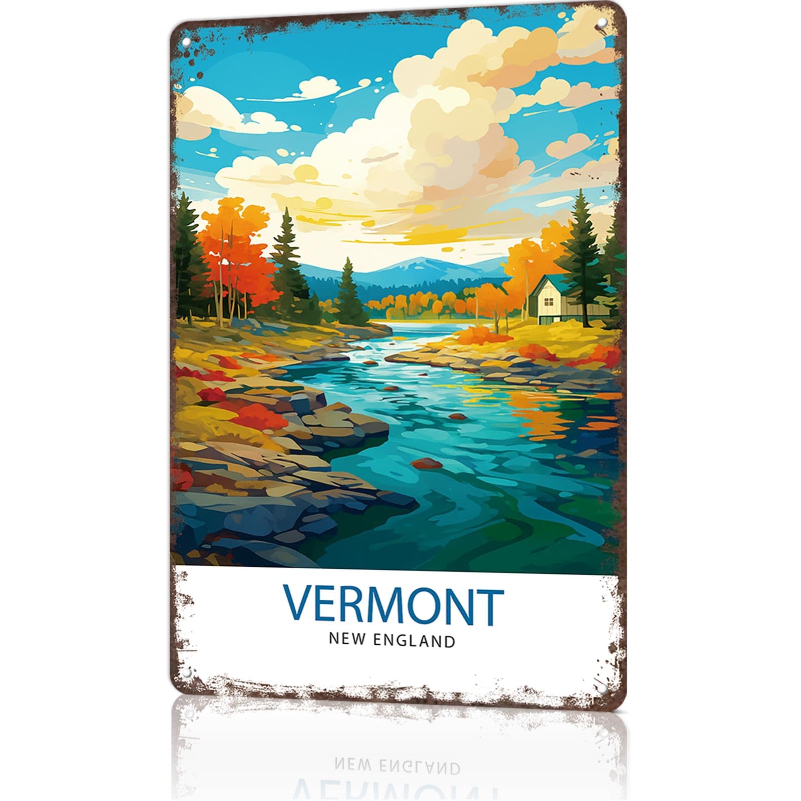 KWQDOZF Funny Signs Poster 8x12inch Aluminum metal Tin Sign Vermont Wall Art Decoration Painting For Home Room Office Decor