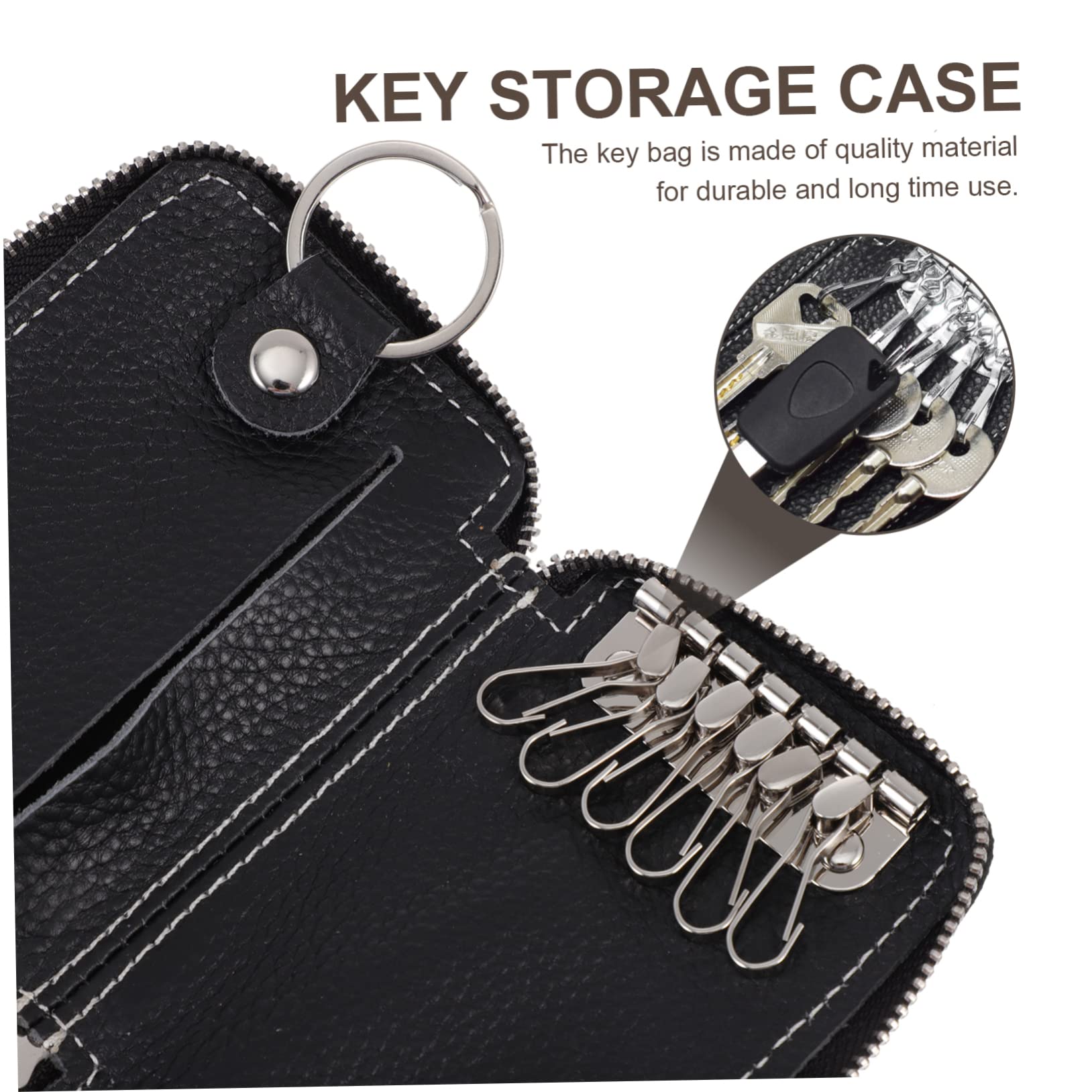 SOLUSTRE 3pezzi Custodia Porta Chiavi Auto Borsa Multi-funzione Per Chiavi e Carte Organizer Pratico e Resistente Design Elegante e Portatile Adatta Per Accessori