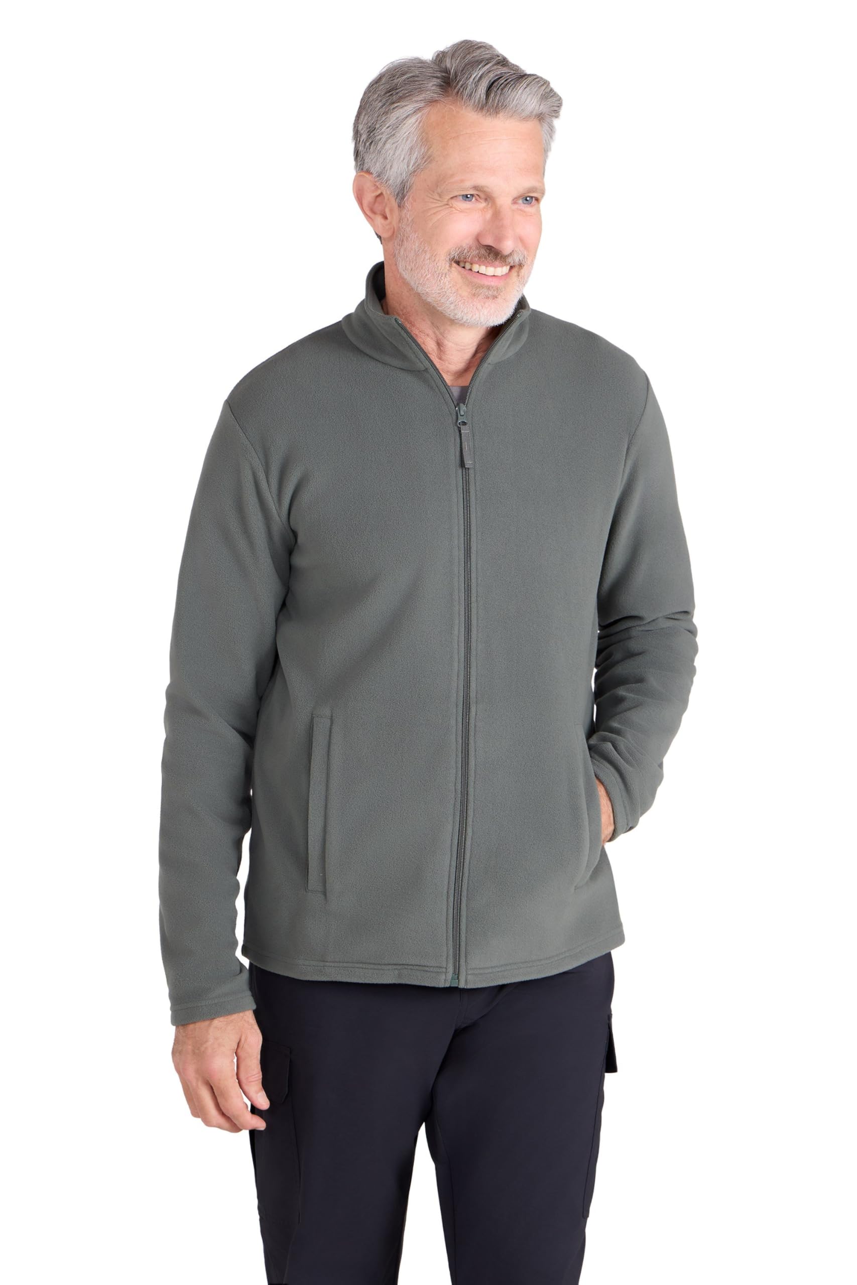 Mountain Warehouse Raso Mens Full Zip Fleece Khaki M