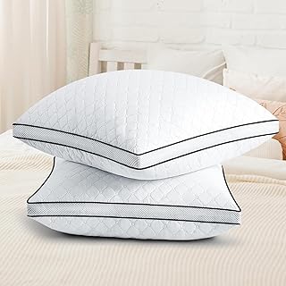 Kopfkissen 80x80 cm 2er Set, orthopädisches Seitenschläferkissen mit Premium Füllung, Atmungsaktives Nackenkissen, Schlaf-,Sitz-,Bett-,Sofa-Kissen für Allergiker weich und stützend waschbar