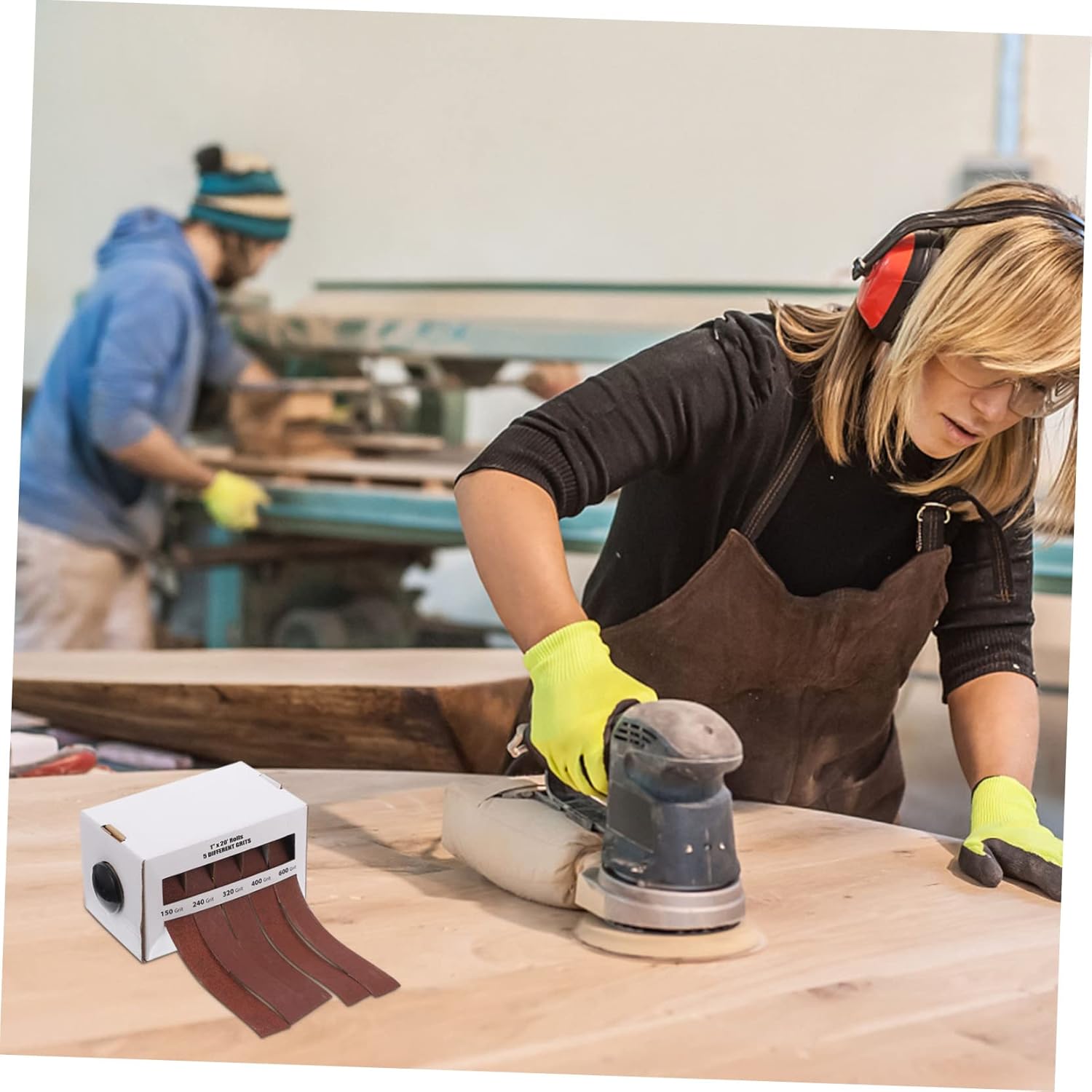 Abrasive Sanding Roll Dispenser Box Draw Out Type Sandpaper for Polishing for Fine Grinding of Rounded Objects and Craft Projects