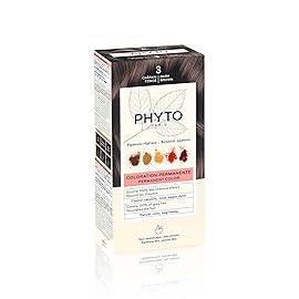 PHYTO Phytocolor Permanent Hair Color, 3 Dark Brown, with Botanical Pigments, 100% Grey Hair Coverage, Ammonia-free, PPD-free, Resorcin-free, 0.42 oz.