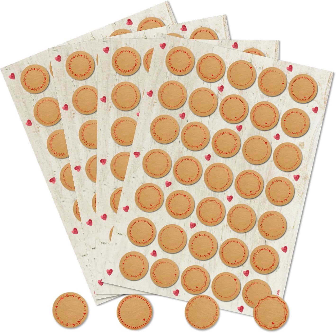 140 Heart Stickers Red Brown - Home Decoration All Year Round Birthday Wedding Summer Magical Look Can Be Used All Year Round