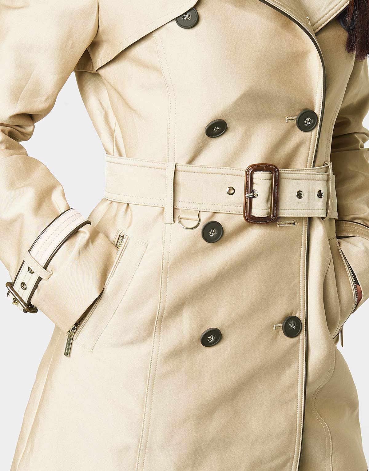 Morgan Trench droit boutonné et ceinturé