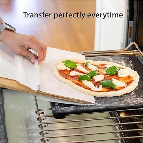 Miniatura 5 de OINRG Pala Pizza Scorrevole deslizante de grado de restaurante de 12 pulgadas, antiadherente con asa, espátula de pizza para lavavajillas para