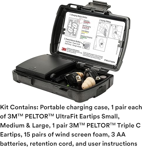 Miniatura 8 de 3M PELTOR TEP-200 - Kit de enchufe táctico para los oídos NRR 23dB recargable reducción de ruido construcción aplicación de la ley