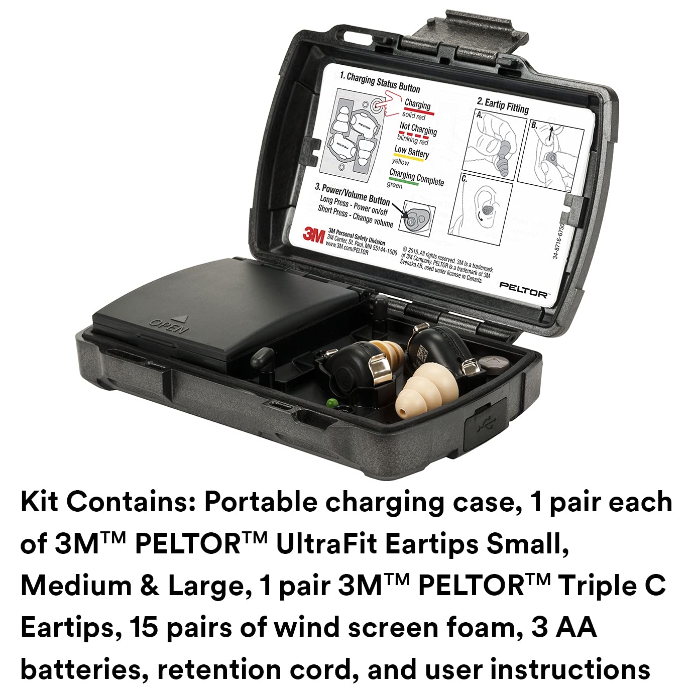 3M PELTOR TEP200 Kit de enchufe táctico para los oídos NRR 23dB