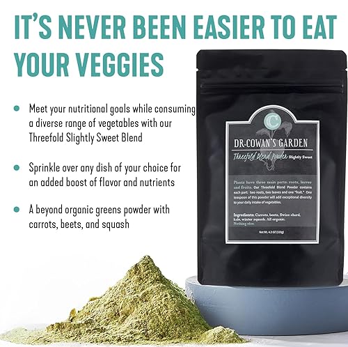 Miniatura 4 de Dr. Cowan's Garden Mezcla triple (Savory) Bolsa de repuesto de polvo vegetal orgánico, con zanahorias orgánicas, puerros orgánicos, acelgas