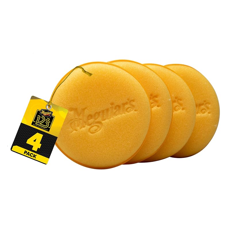 Meguiar's W0004 Aplicadores de Espuma de 10,2 cm para Detalhamento Automotivo, 4 unidades