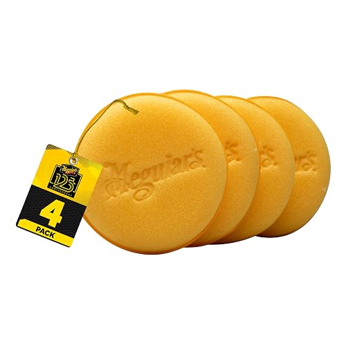 Meguiar's 4" Foam Applicator Pads, 4 Pack | Ultra-Soft Hand Applicators ,Tight-Cell Foam Construction , Smooth Application of Waxes, Polishes, Tire Dressing, Protectants