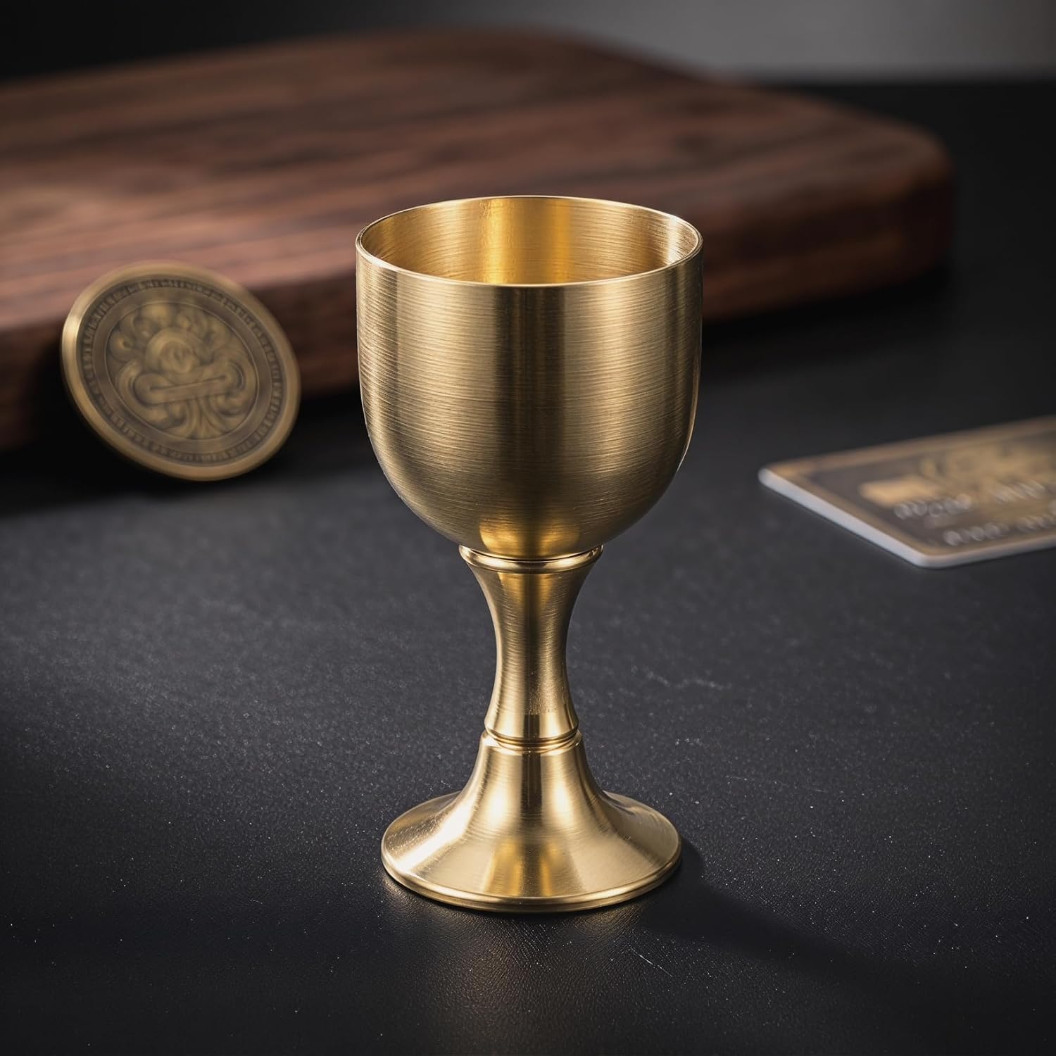 DOITOOL Gold Chalice Goblet Vintage Metal Shot Glasses for Tea Wine Liquor