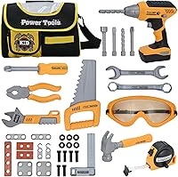 Vista 7 de Juego de herramientas para niños, juego de herramientas para niños pequeños con caja de herramientas para niños y taladro de juguete electrónico
