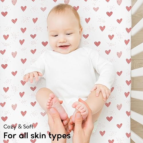 Miniatura 100 de Yoofoss Sábanas para cuna de bebé para niños y niñas, paquete de 2 sábanas bajeras para cuna estándar y colchón de niño pequeño, sábana de Panda